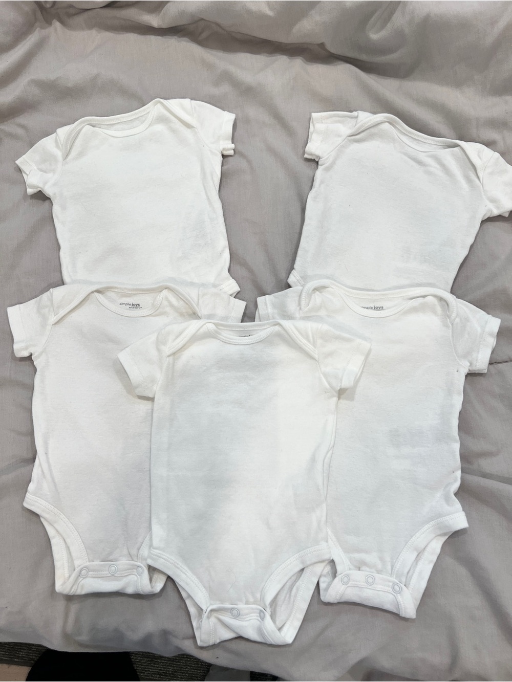 Simple Joys by Carter’s 5-Pack White Baby Onesies | 0-3 Months 🤍
